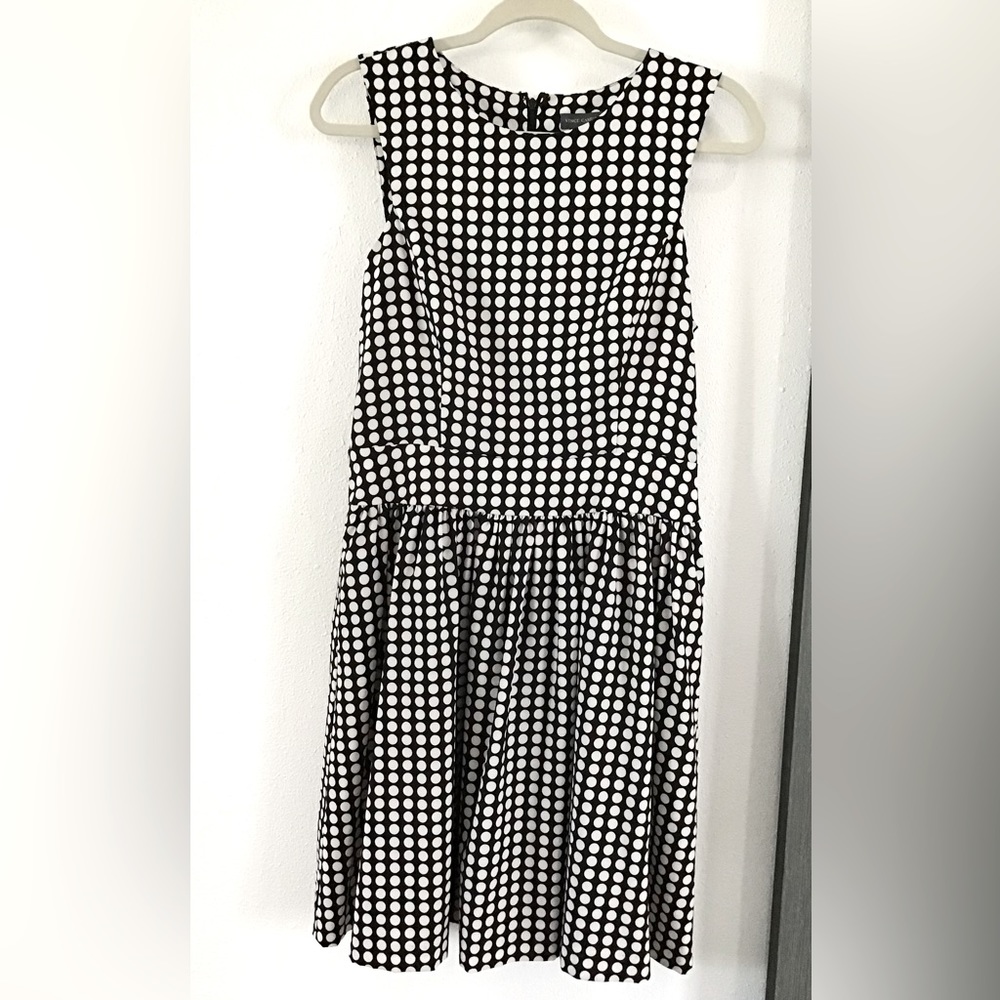 New Vince Camuto Black & white polka dot dress size 6